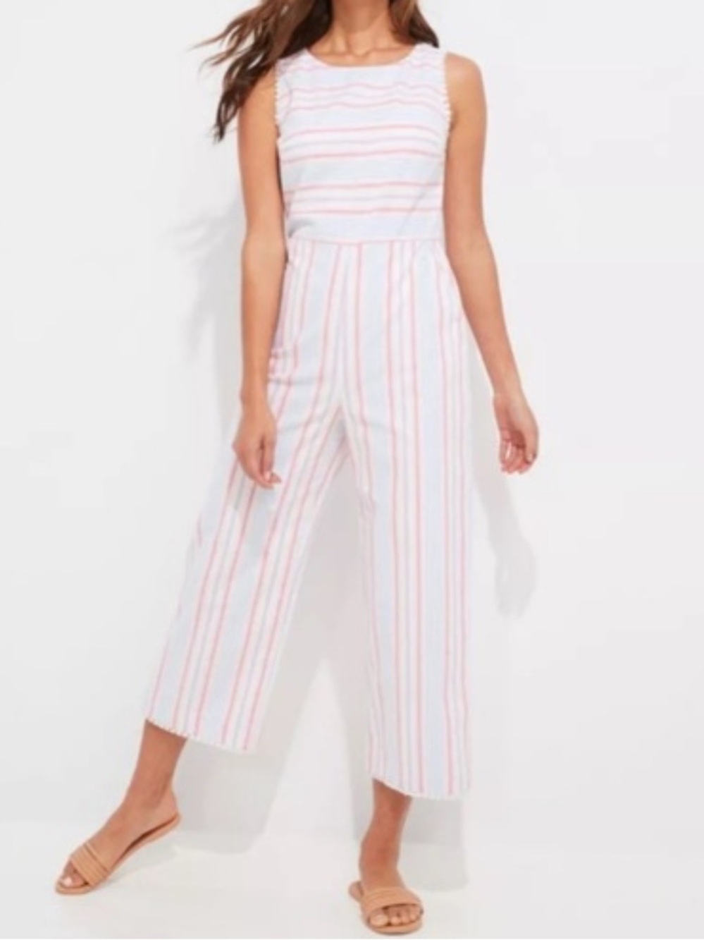 Vineyard Vines Abacos Pastel Stripe TaseWhite Jumpsuit